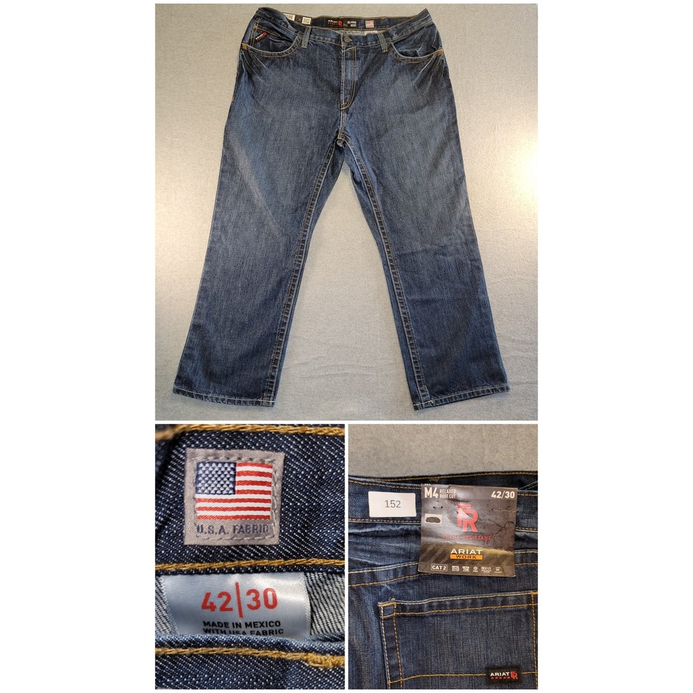 Ariat Work M4 Relaxed Boot Cut Flame Resistant Jeans 42x30 Blue 10012552 NWT